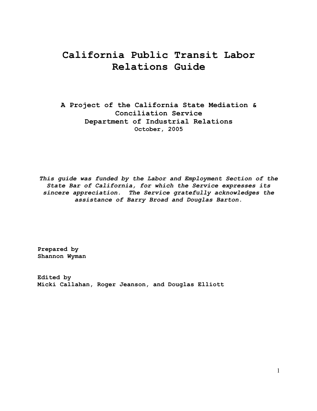 Transit District Labor Relation Provisions