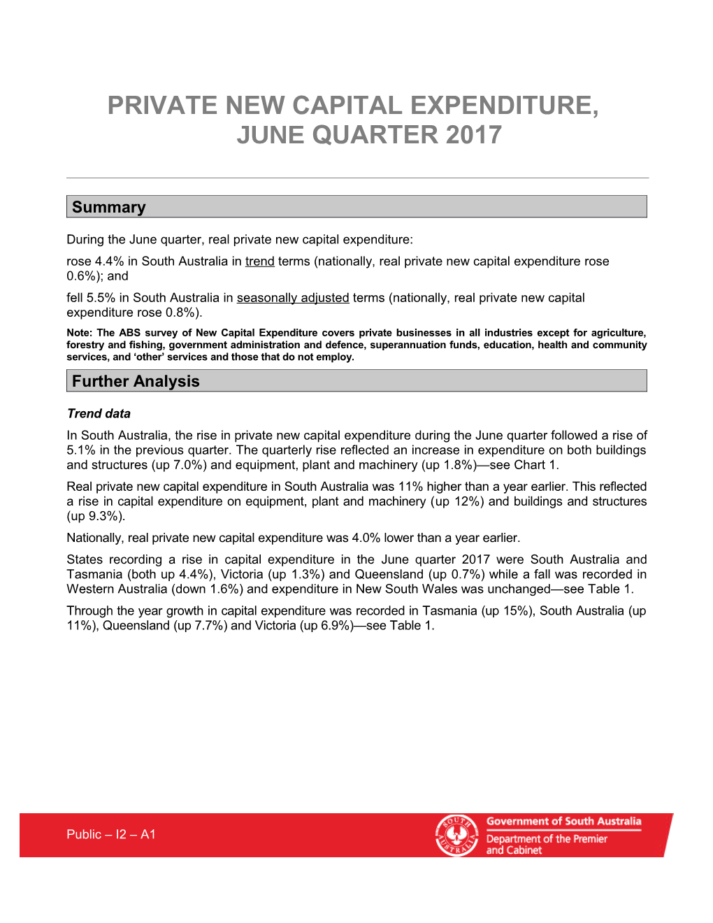 PRIVATE NEW CAPITAL EXPENDITURE,Junequarter2017