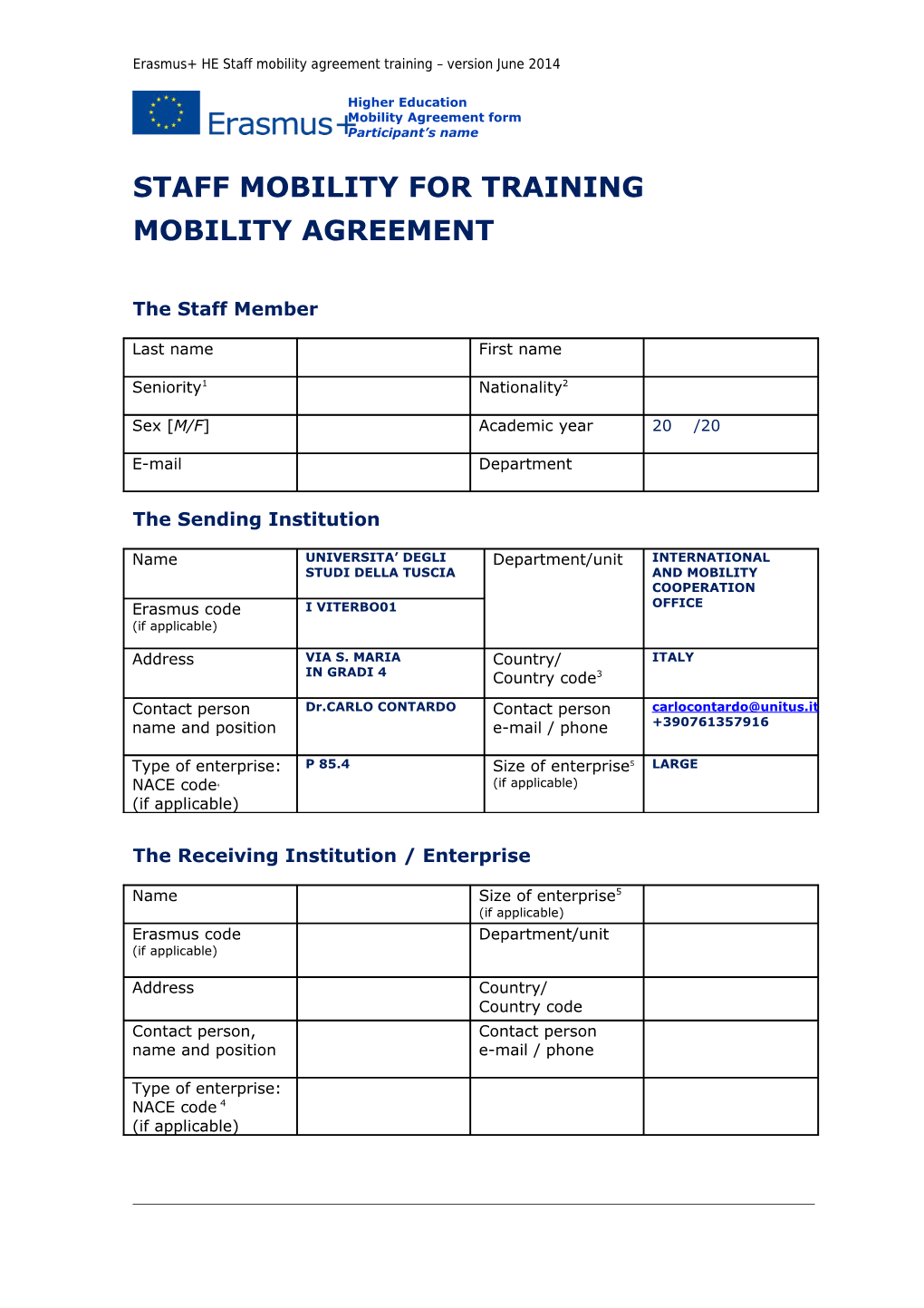 Staff Mobility for Training s1