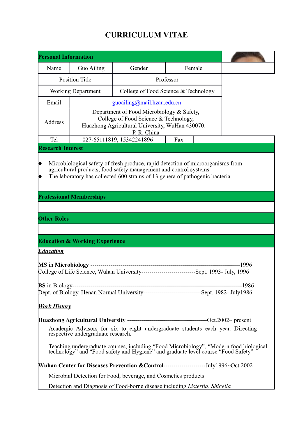 Curriculum Vitae s566