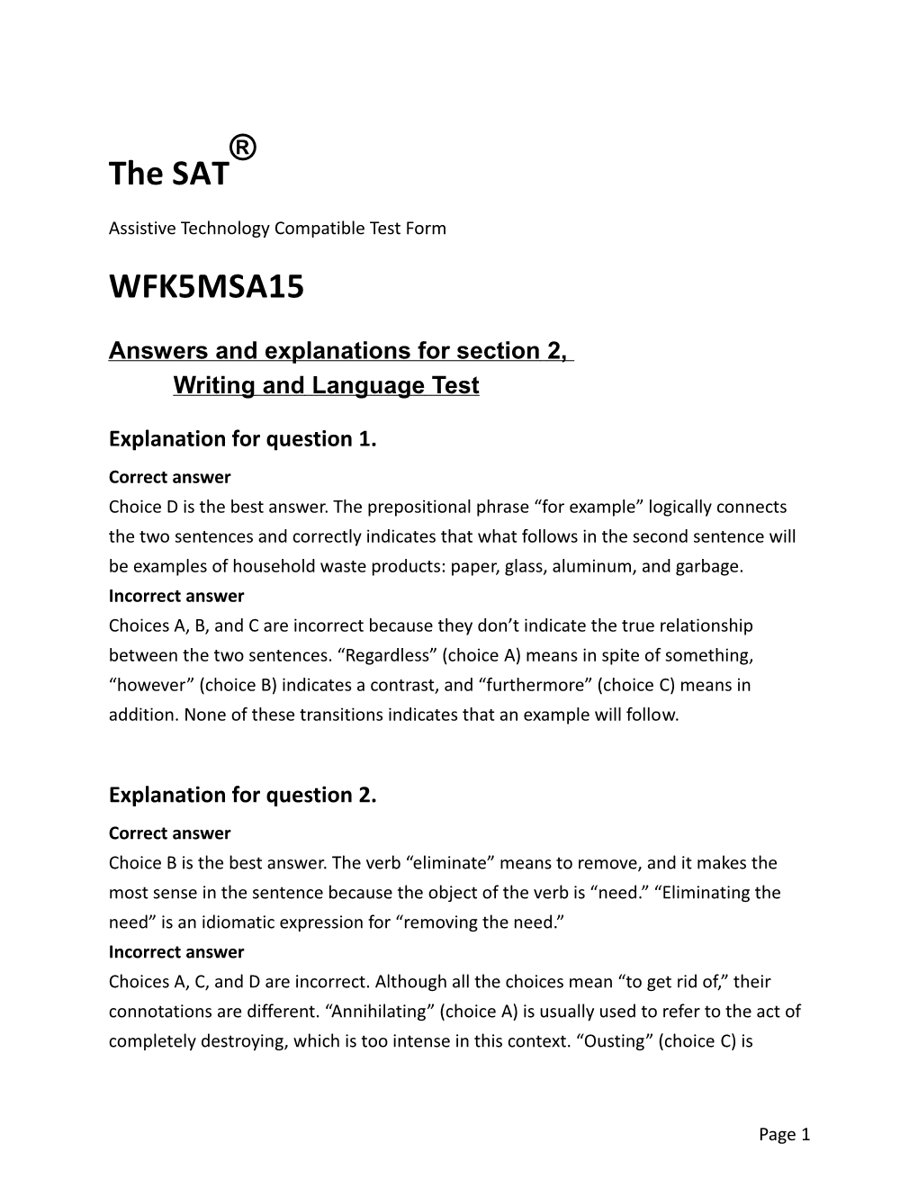 Assistive Technology Compatible Test Form