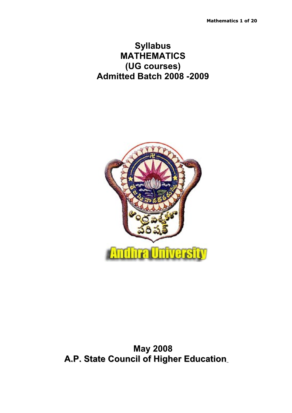 Admitted Batch 2008 -2009
