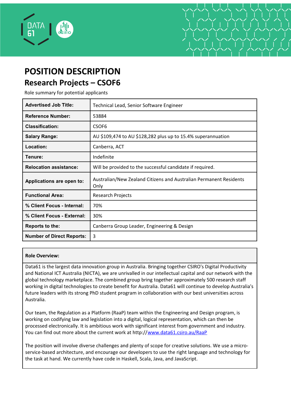 Position Details - Research Projects - CSOF6