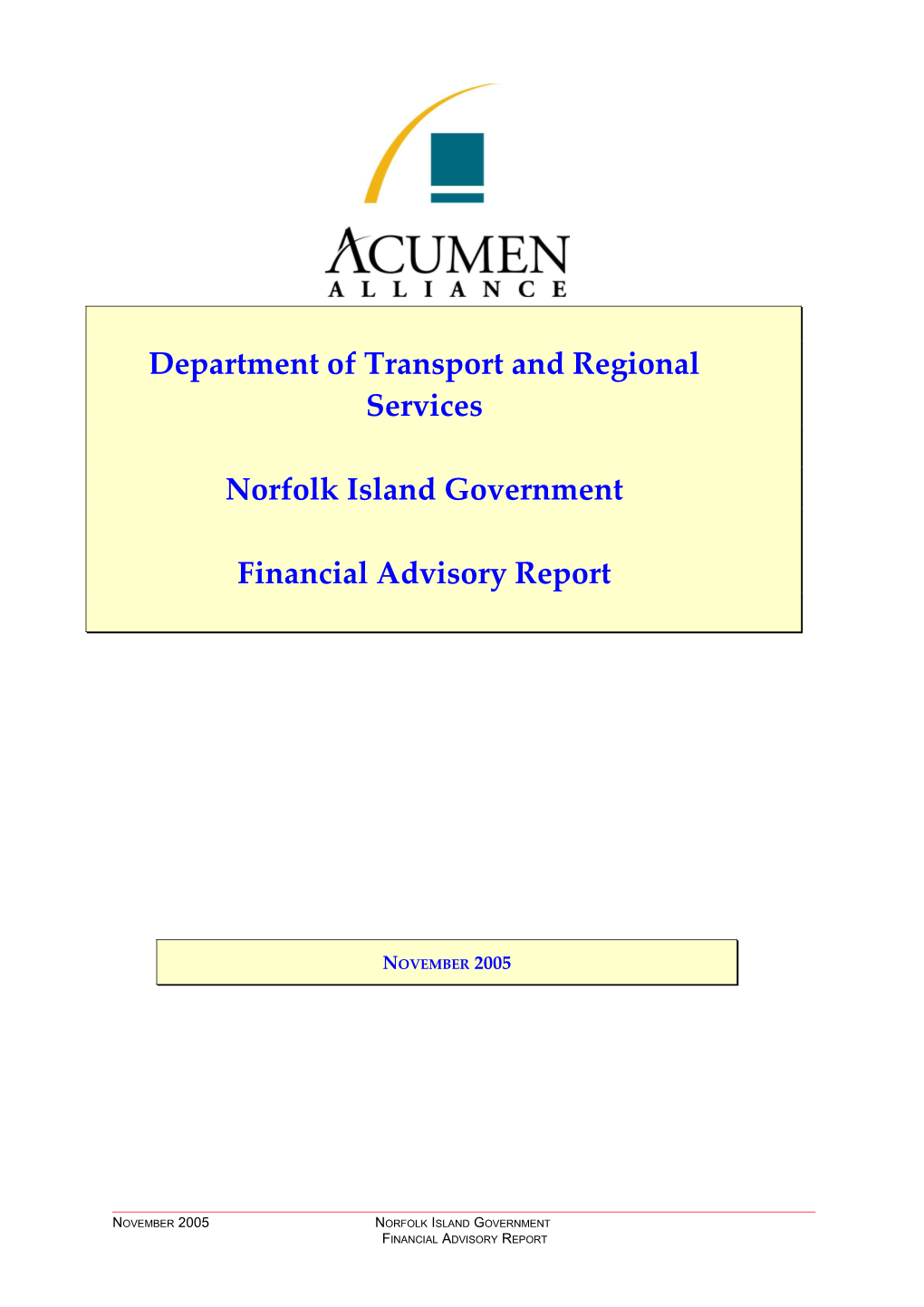 Department of Transport and Regional Services