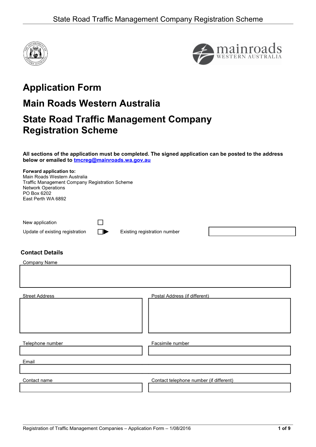 State Road Traffic Management Company Registration Scheme