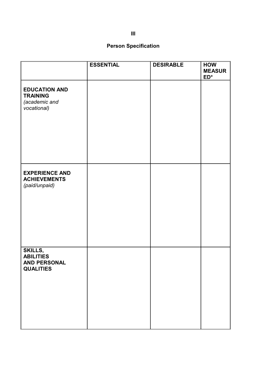 Human Resources Form