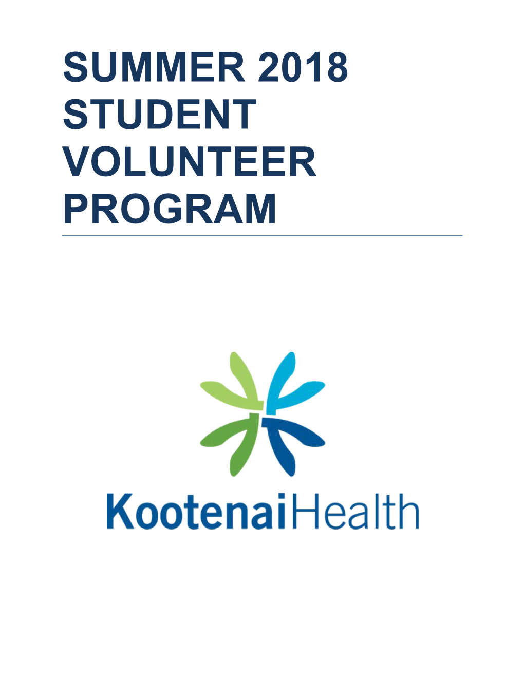 Summer 2018 Student Volunteer Program