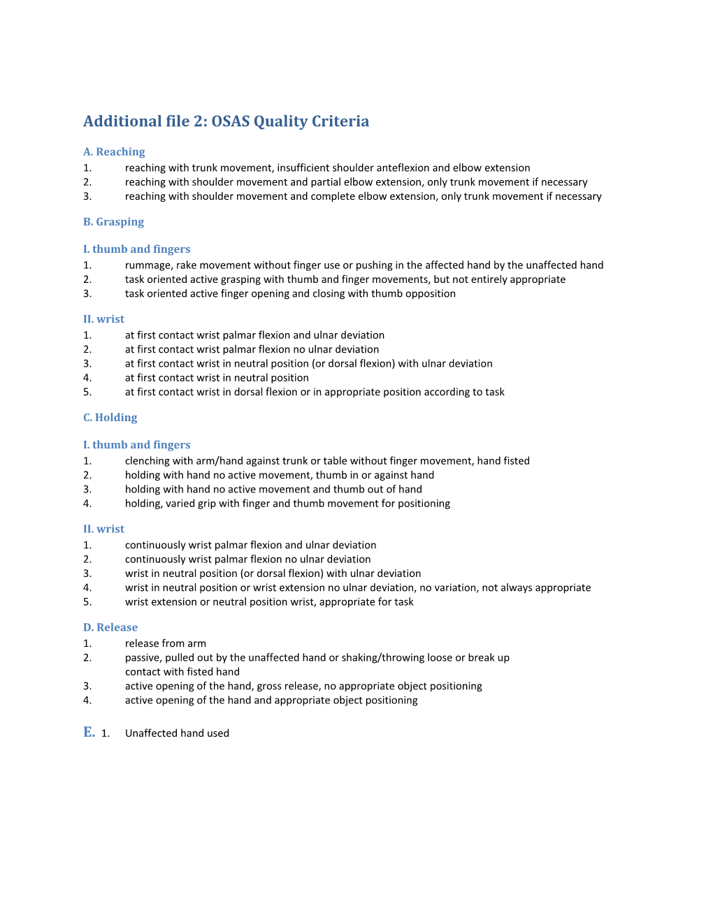 Additional File 2: OSAS Quality Criteria