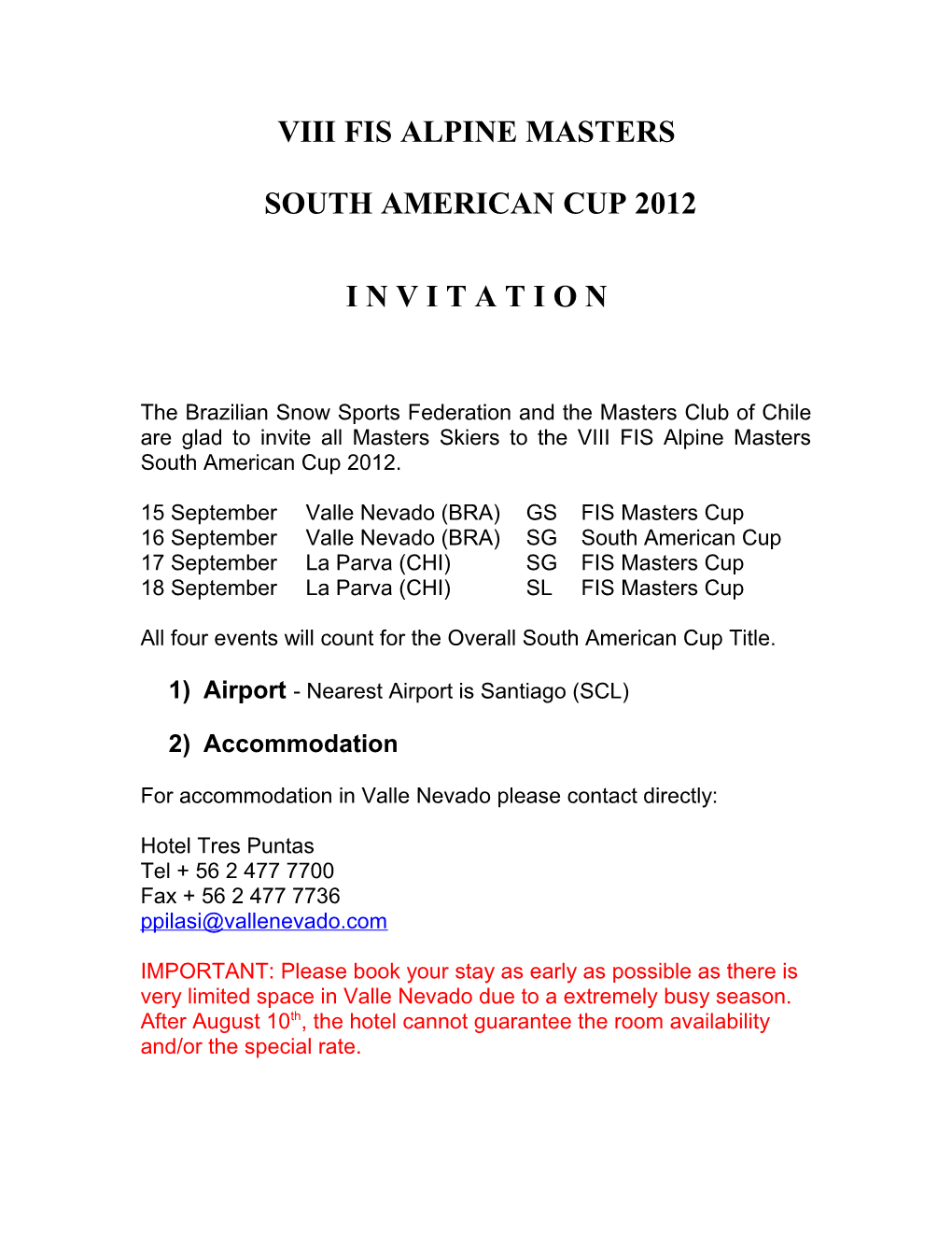 Fis Alpine Masters South American Cup 2005