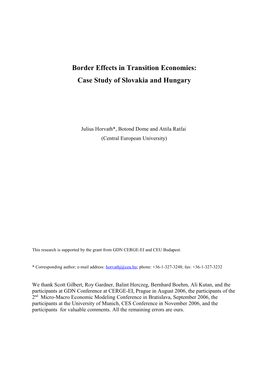 Border Effects in Transition Economies