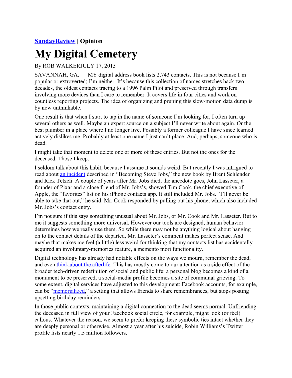 My Digital Cemetery