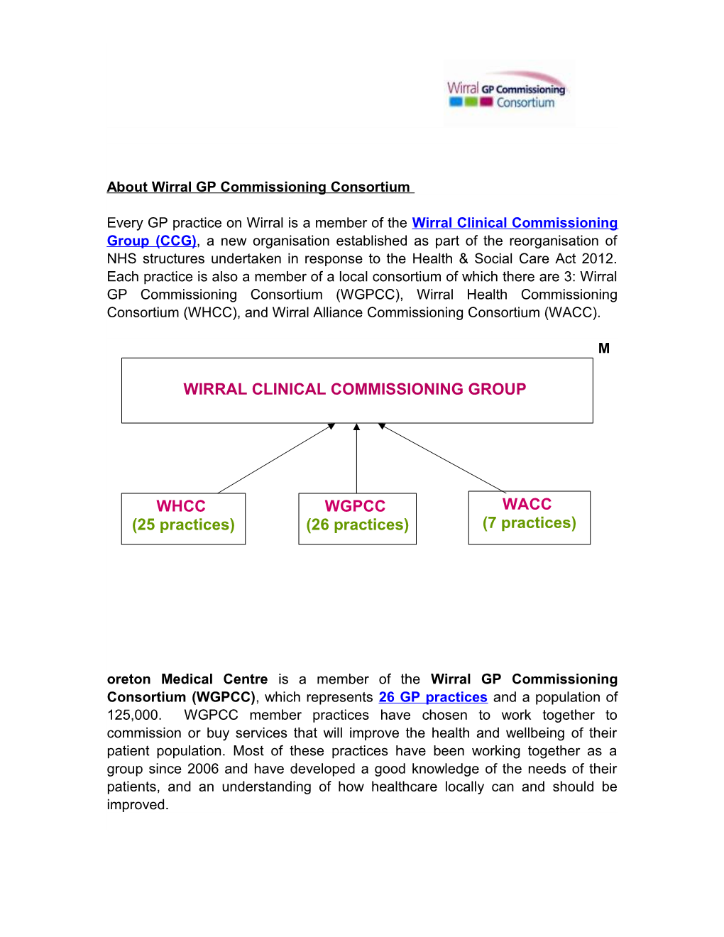 About Wirral GP Commissioning Consortium