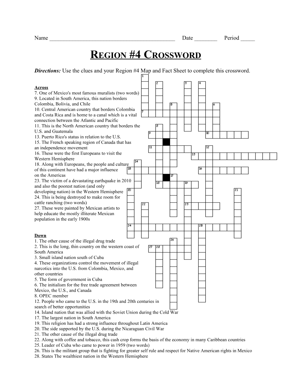Region #4 Crossword