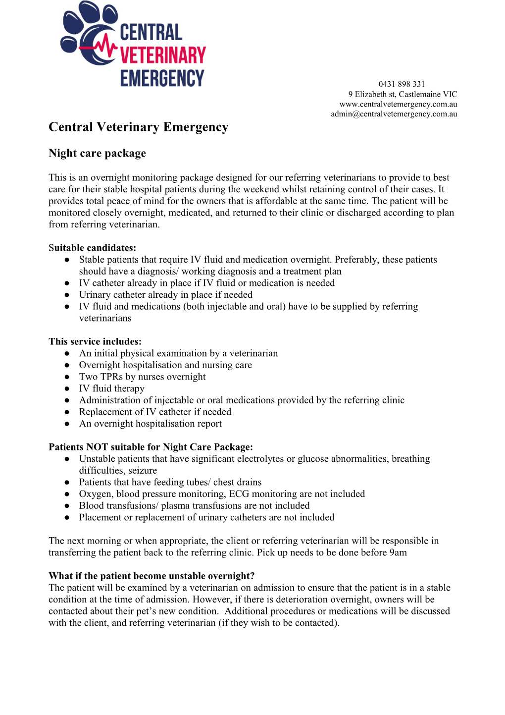 Central Veterinary Emergency