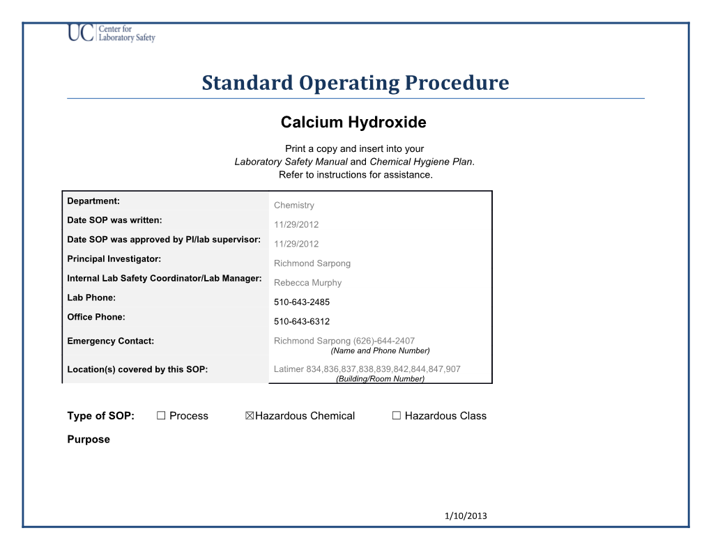 Standard Operating Procedure s16