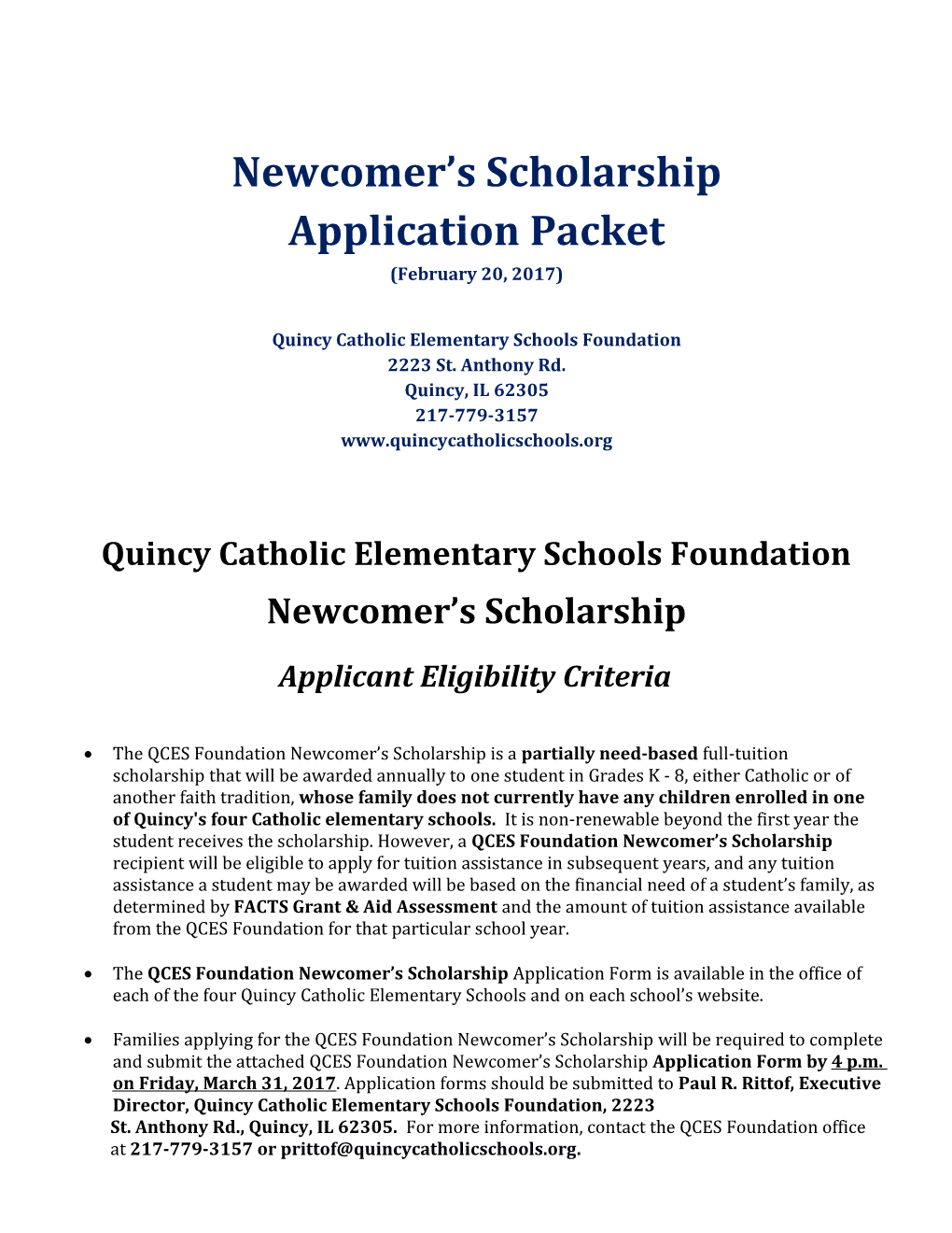 Quincy Catholic Elementary Schools Foundation