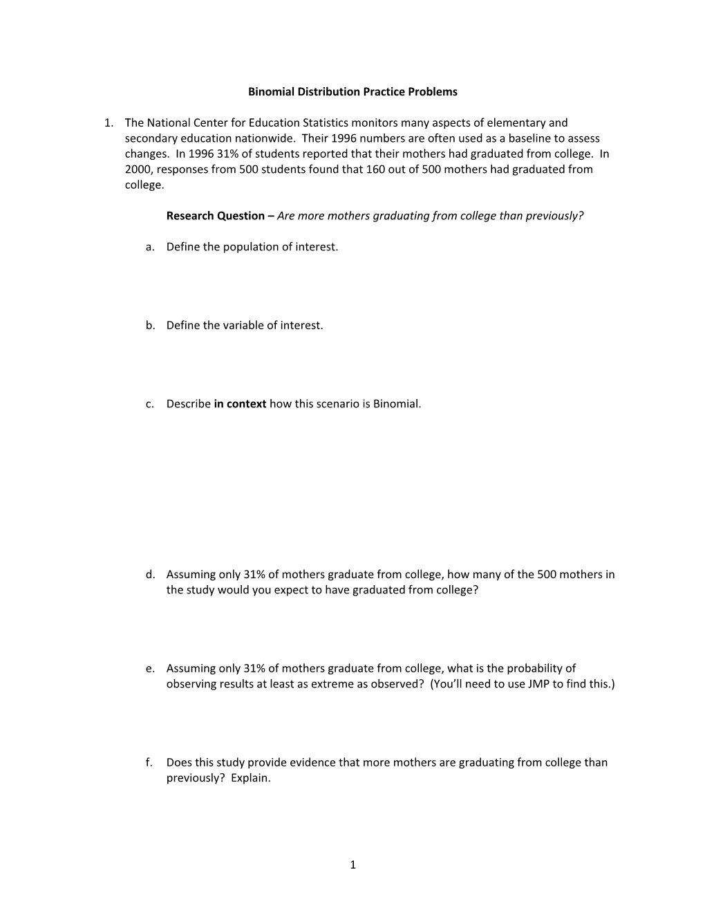 Binomial Distribution Practice Problems