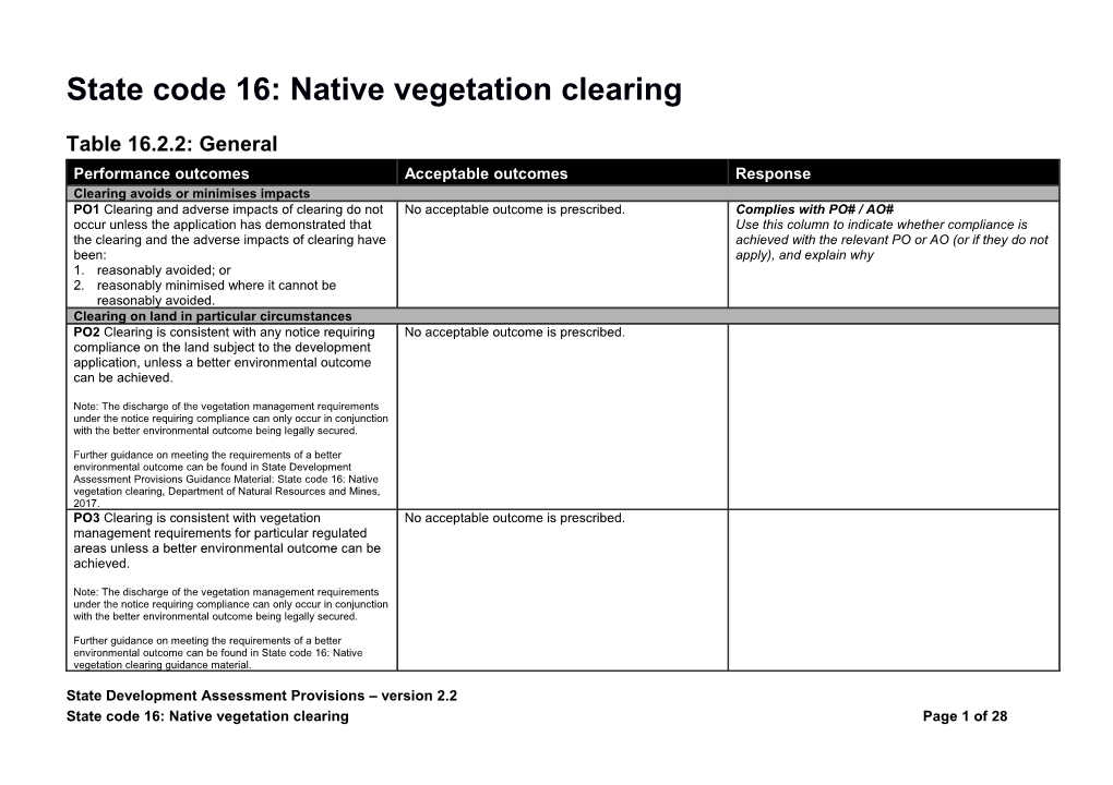 State Code 20: Referable Dams - Response Template