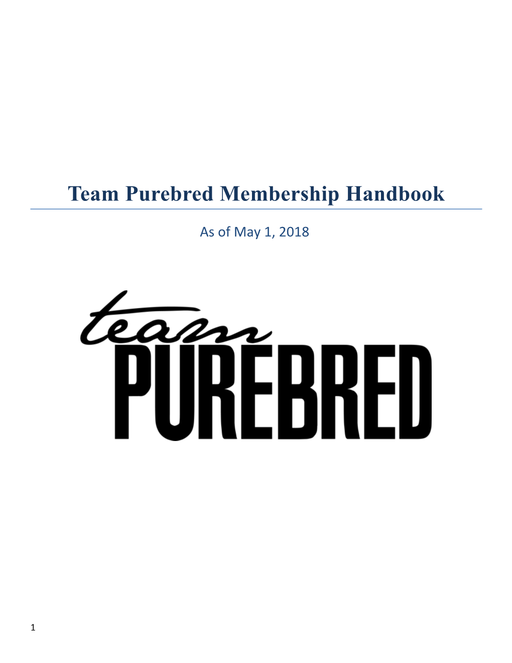 Team Purebred Membership Handbook