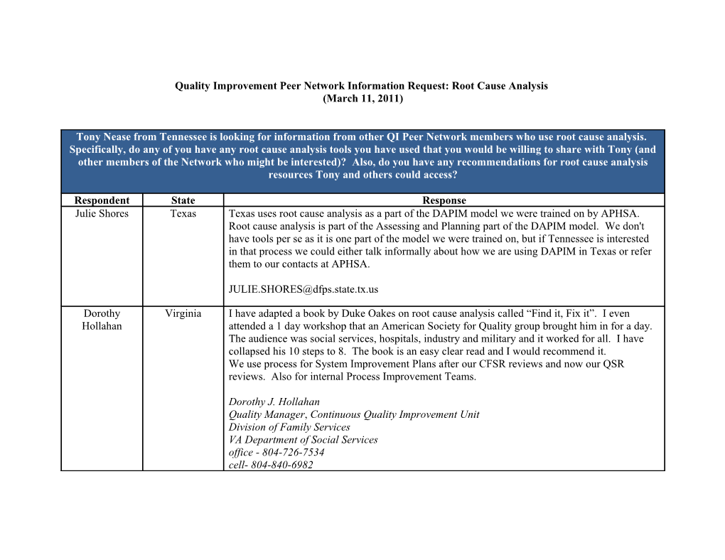 CFSR/CFSP Coordinators Network Information Request s1