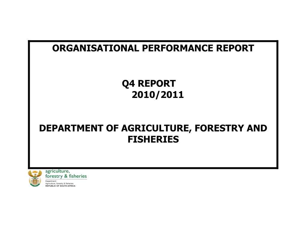 Organisational Performance Report