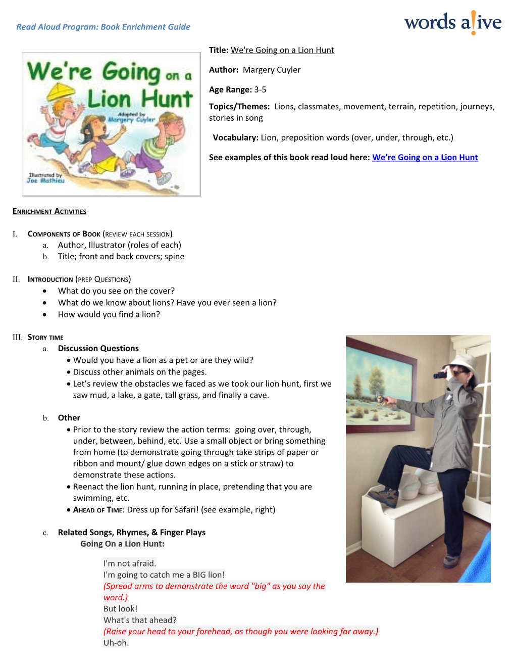 Read Aloud Program: Book Enrichment Guide