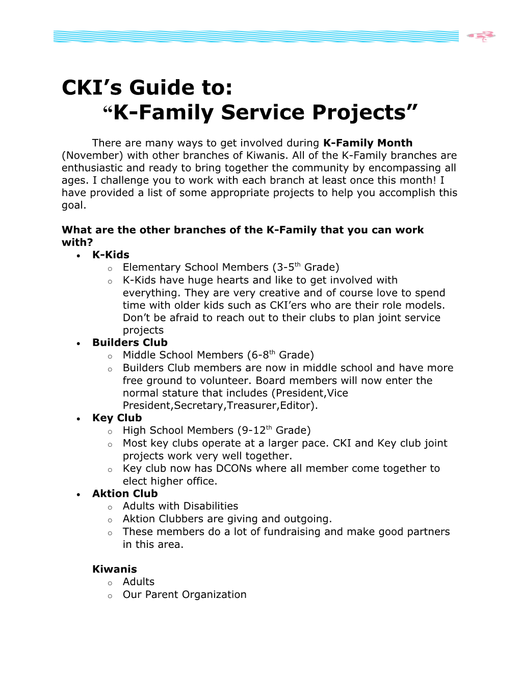 K-Family Service Projects