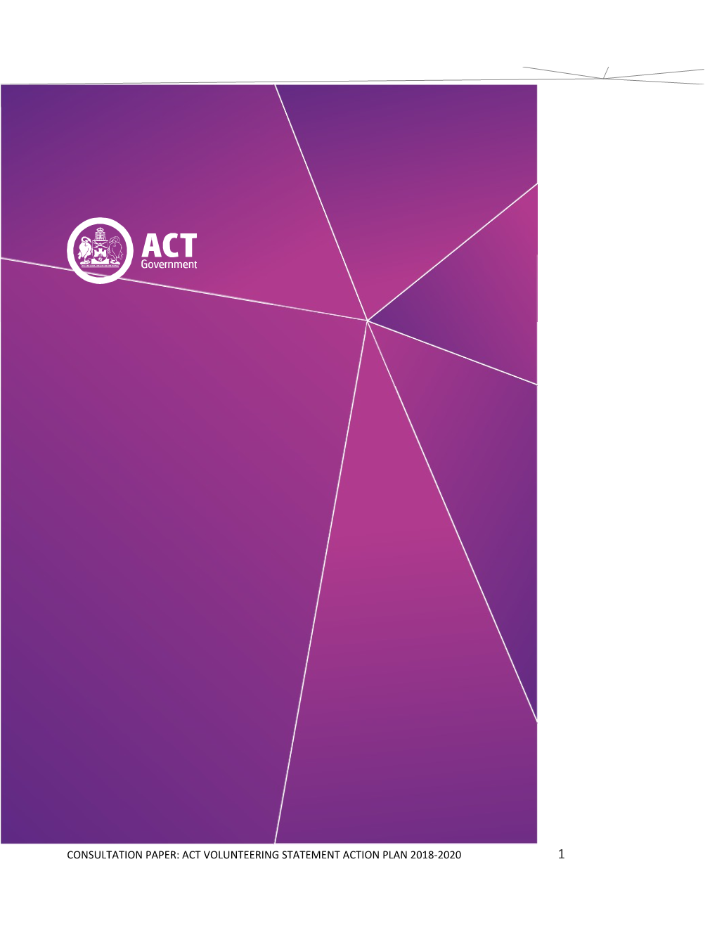 Consultation Paper Act Volunteering Statement Action Plan 2018-2019