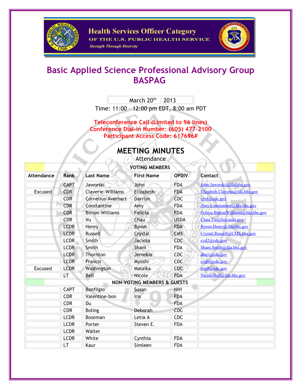 Basic Applied Science Professional Advisory Group