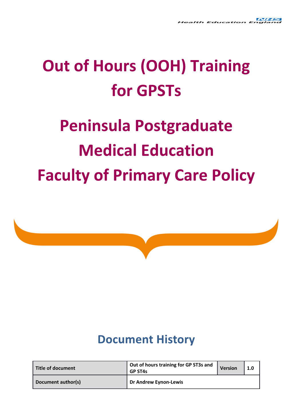 Out of Hours (OOH) Training for Gpsts
