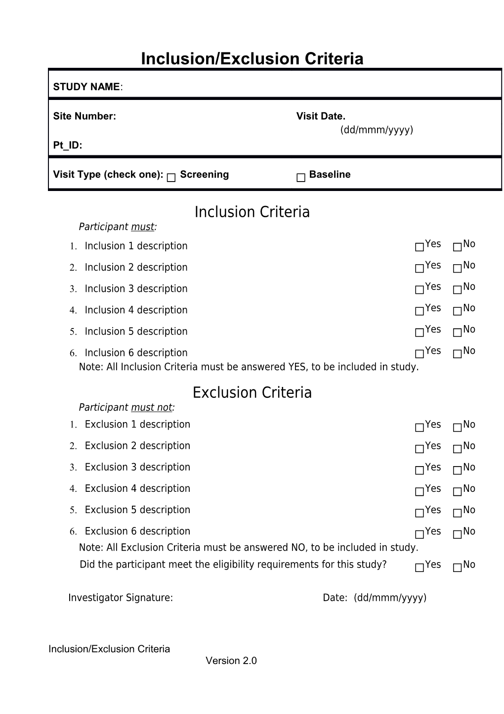 Inclusion Exclusion Core Form