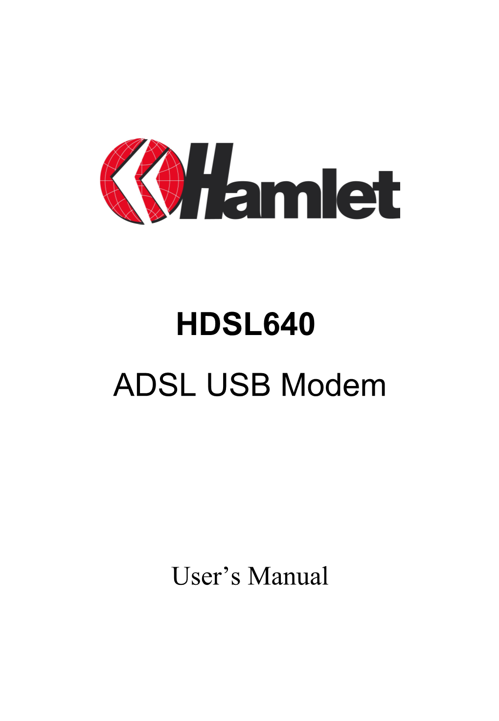 USB ADSL Modem User's Manual (English)