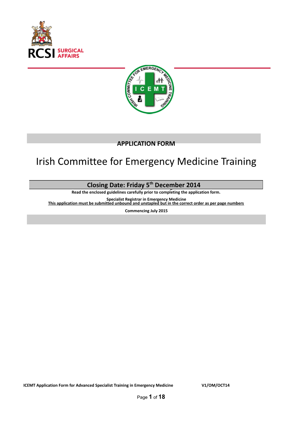 ACEMT Application Form for HST in Emergency Medicine s1