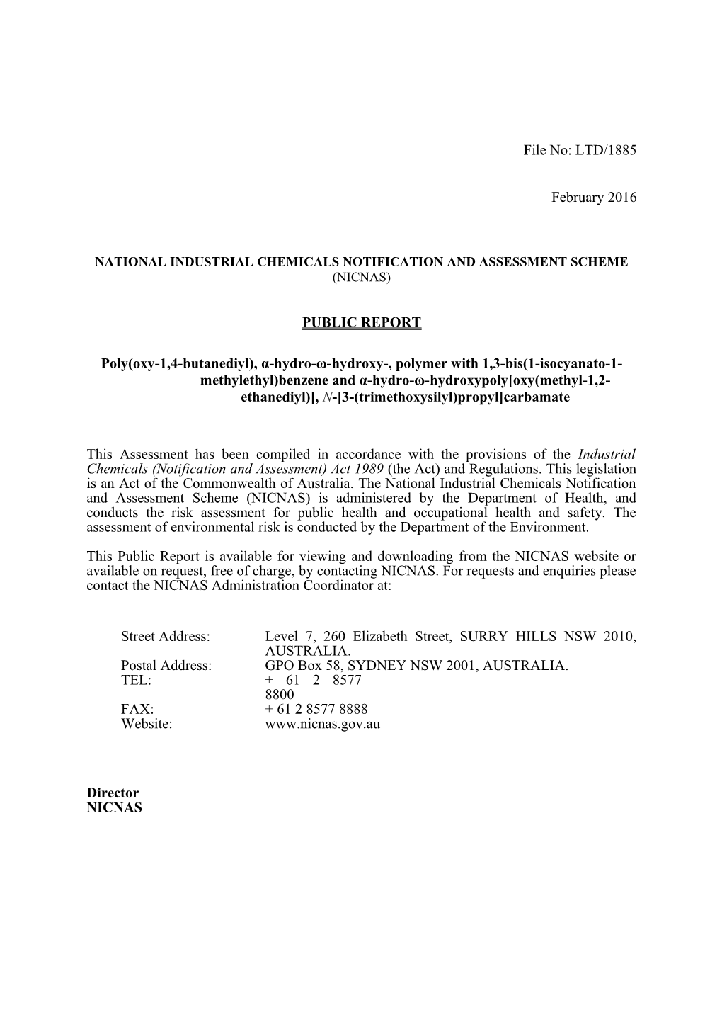 National Industrial Chemicals Notification and Assessment Scheme s39