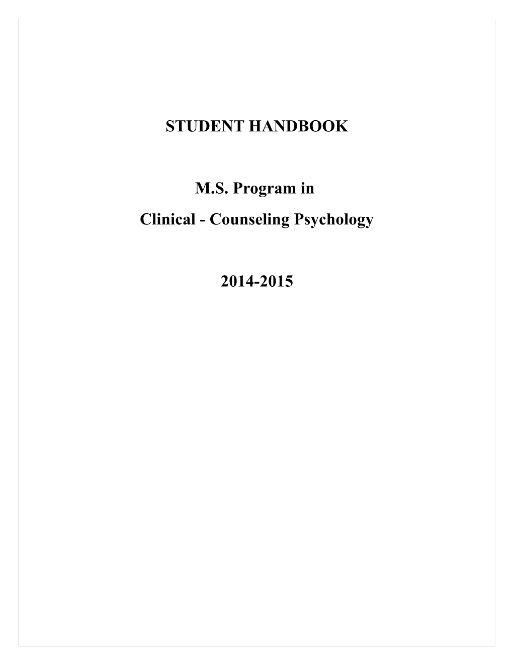 Student Handbook s11