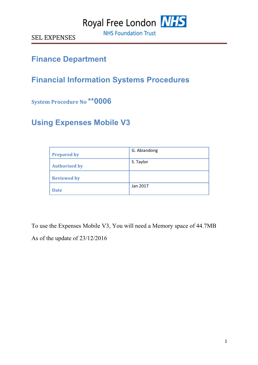 Financial Information Systems Procedures