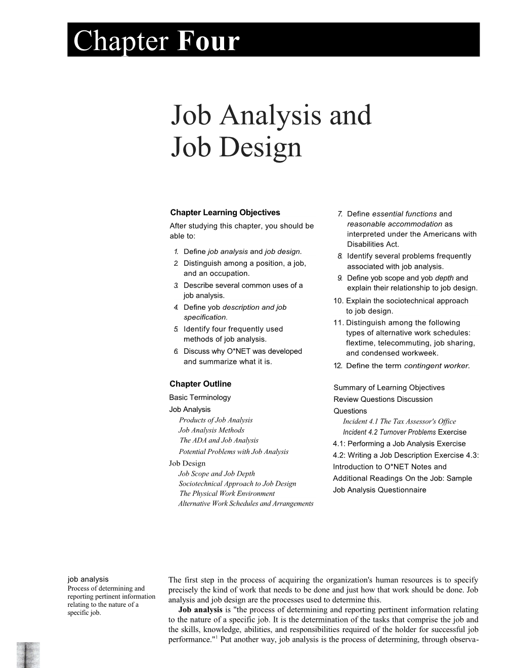 Job Analysis and Job Design