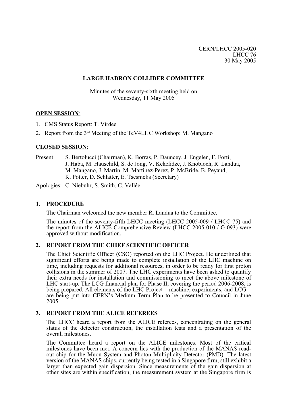 Large Hadron Collider Committee