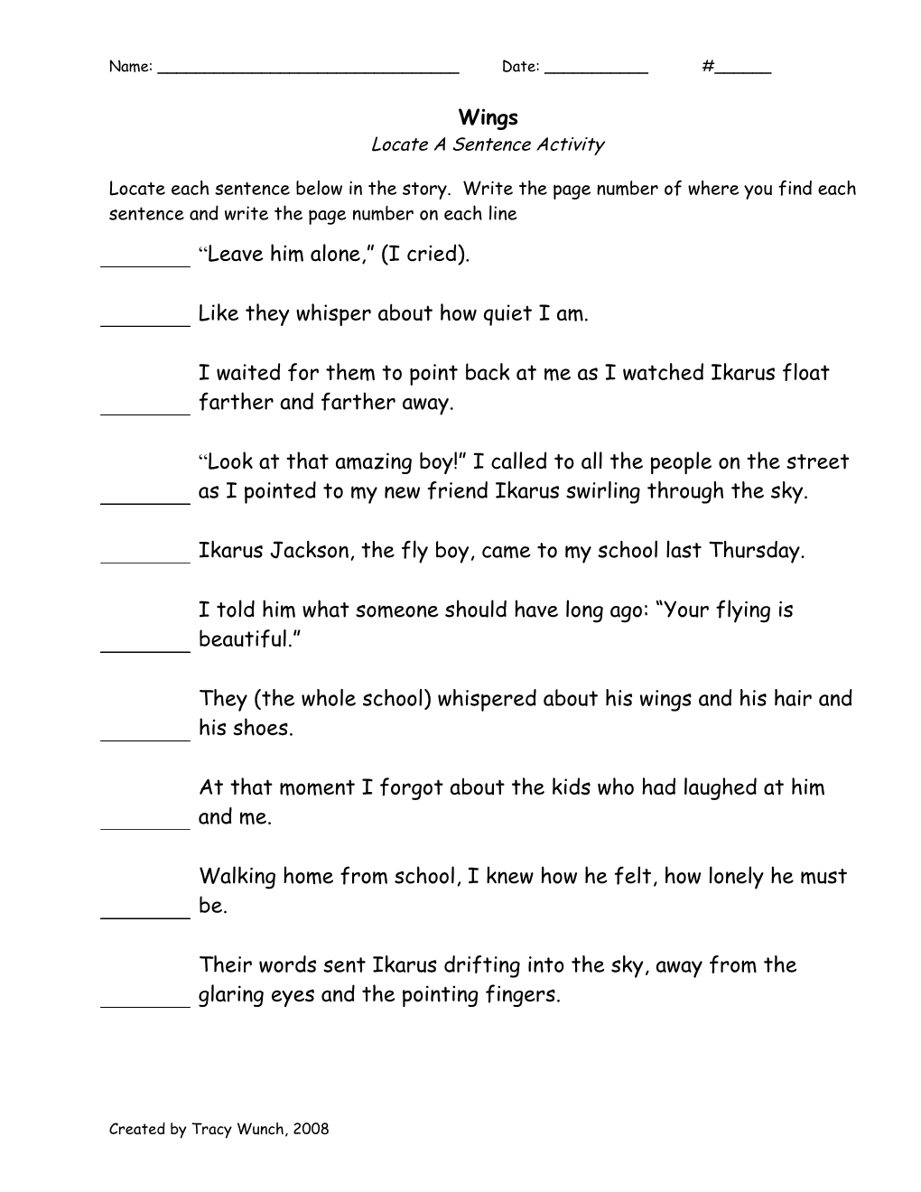 Locate a Sentence Activity