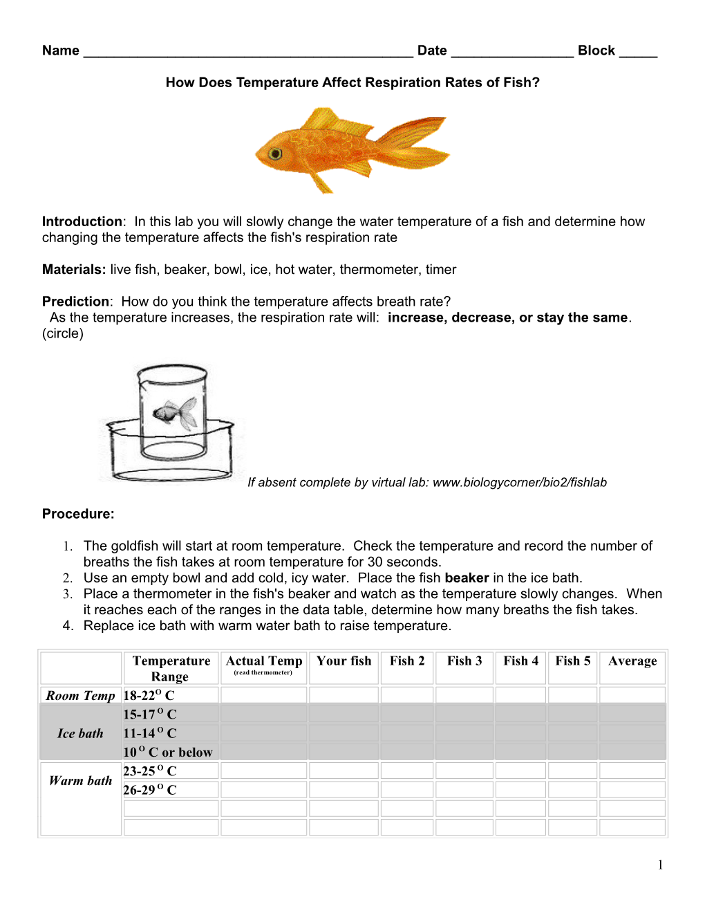 How Does Temperature Affect Respiration Rates of Fish?