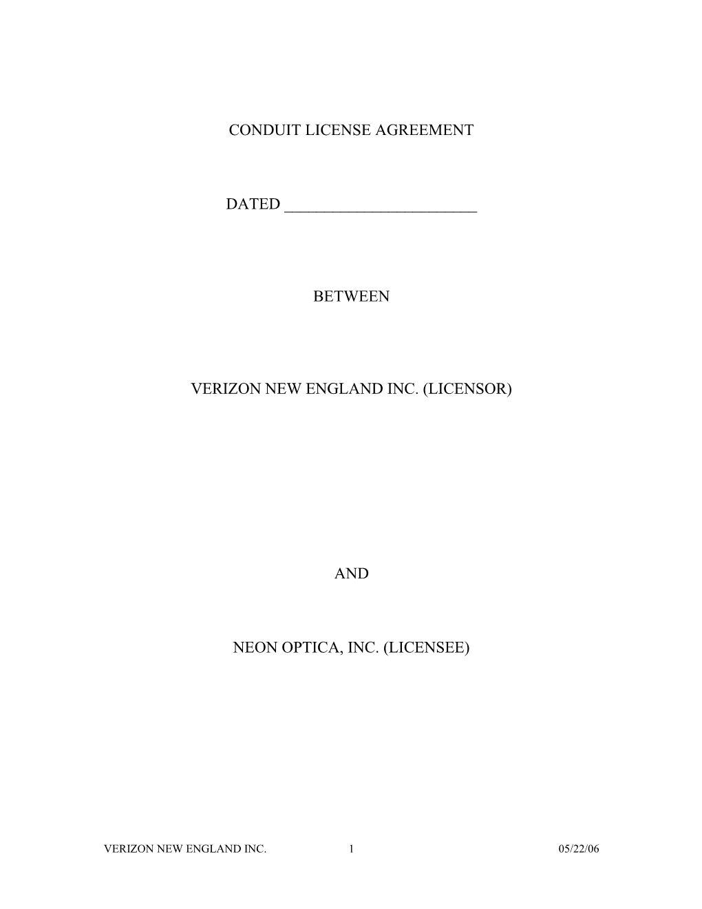 Conduit License Agreement