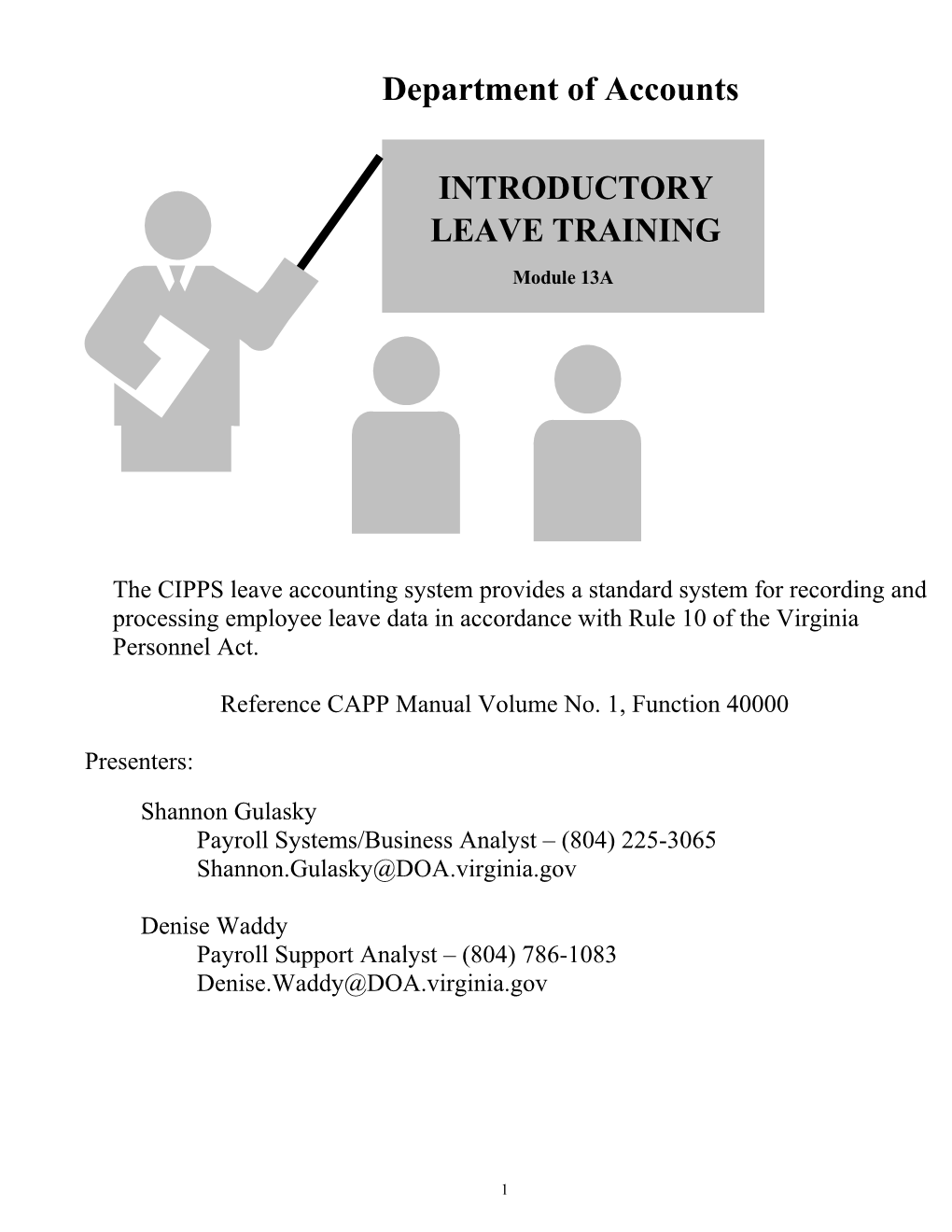 Beginners Cipps Leave Training