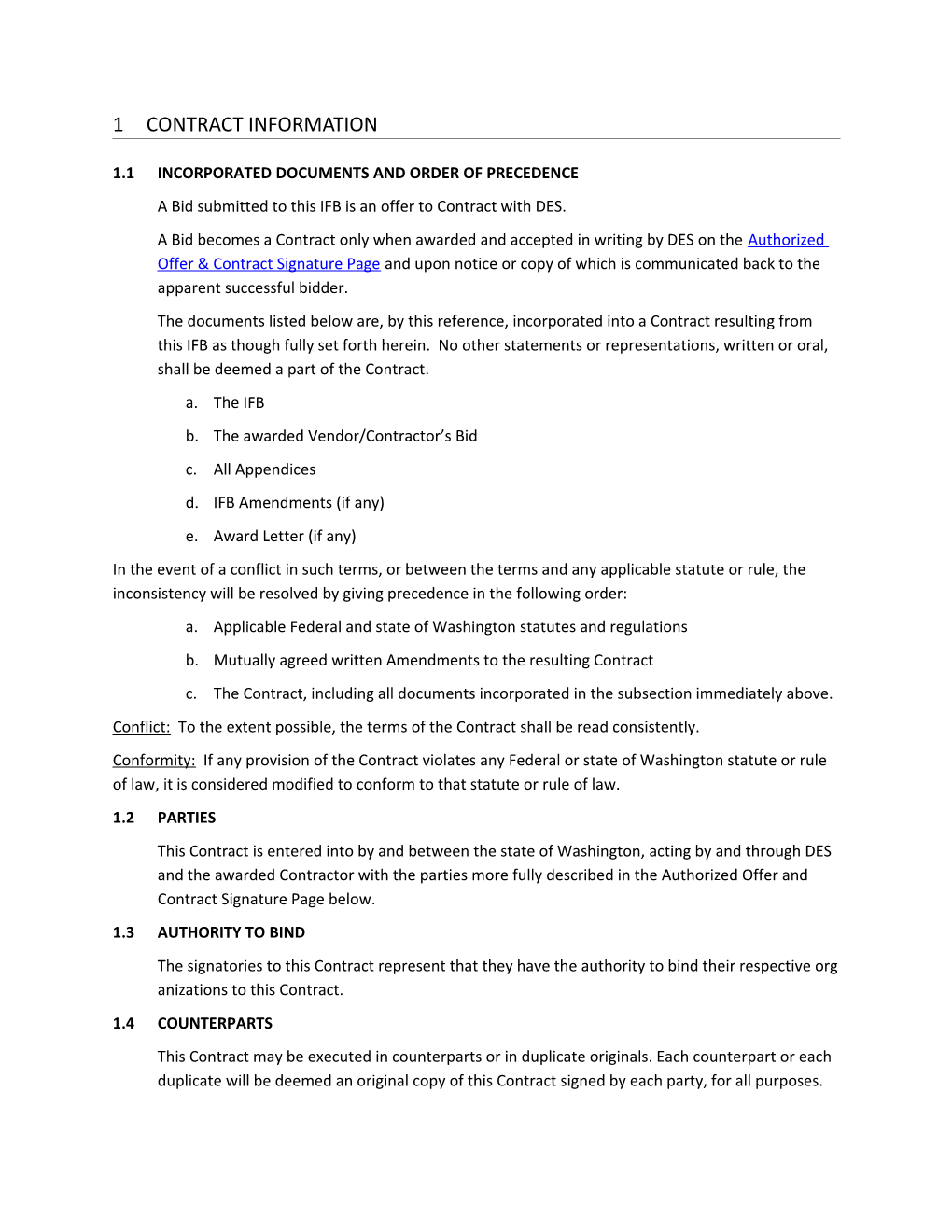 1.1 Incorporated Documents and Order of Precedence