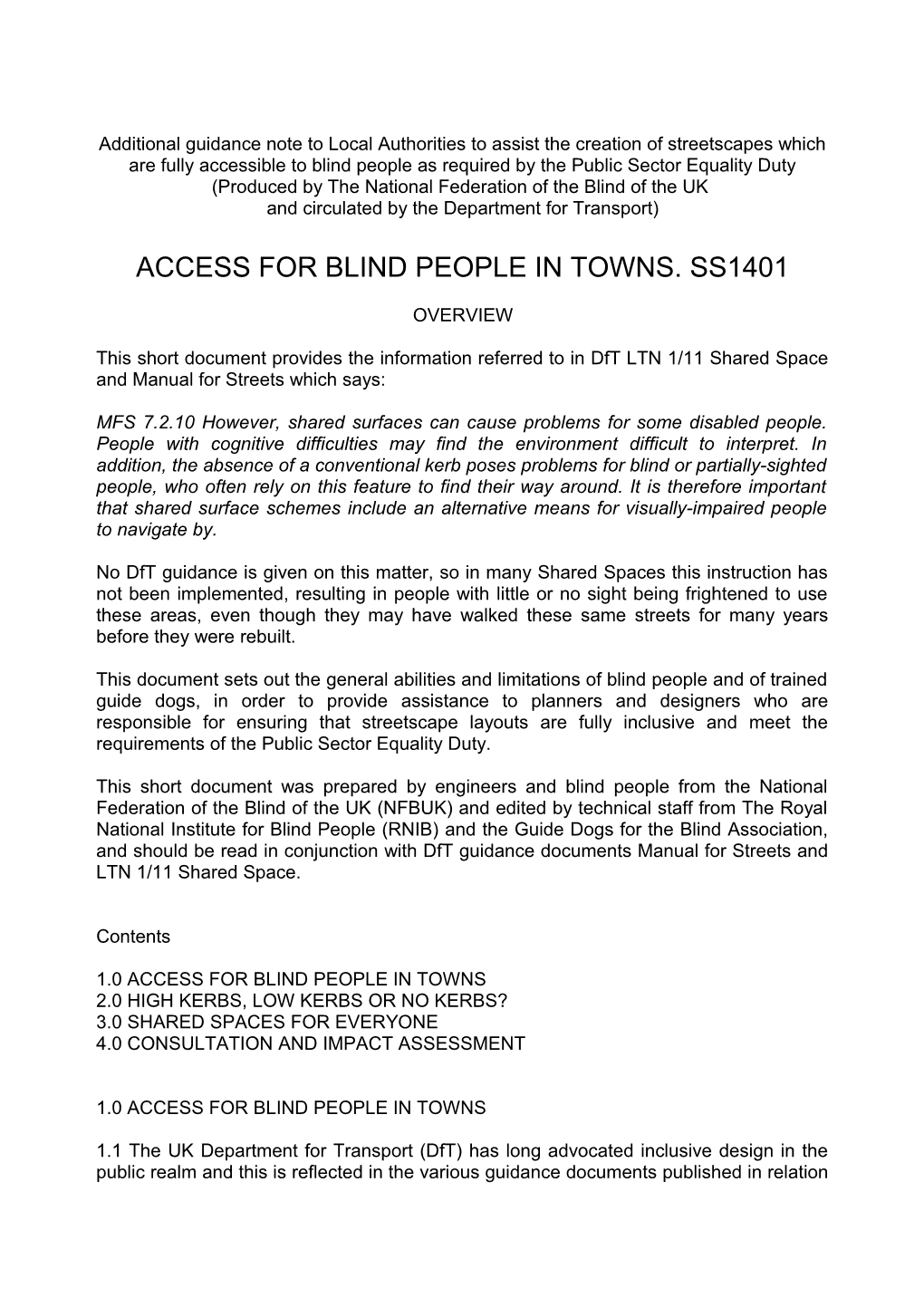 Access Dfor Blind People in Towns 1401