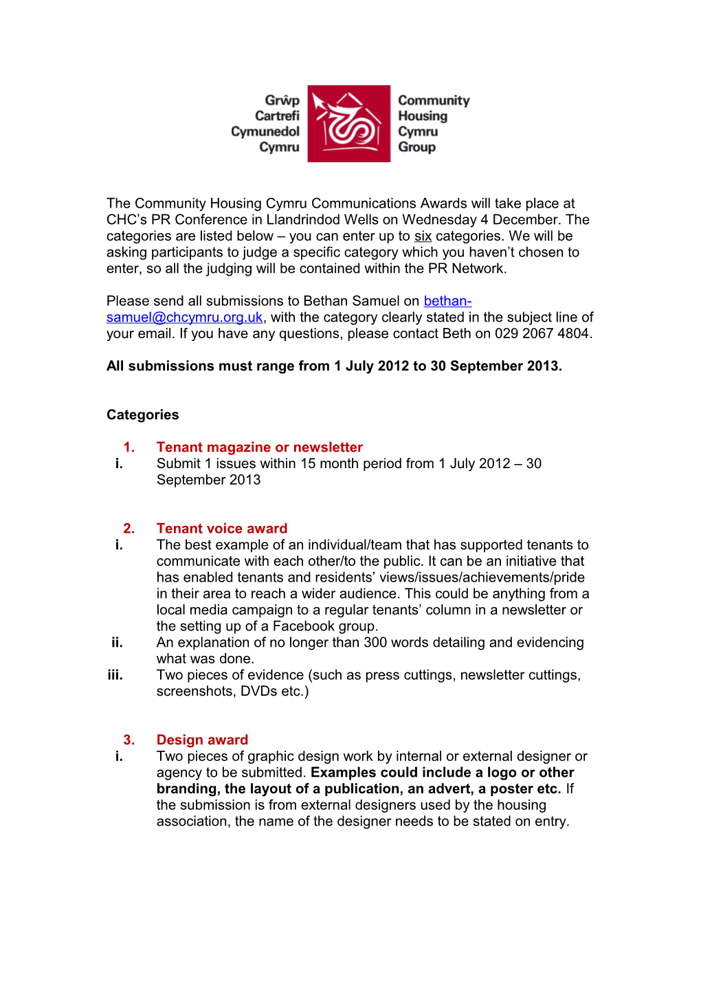All Submissions Must Range from 1 July 2012 to 30 September 2013