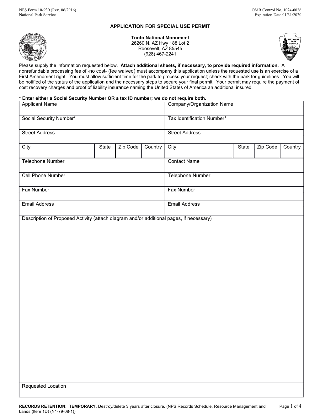 NPS Form 10-930 (Rev. 06/2016) OMB Control No. 1024-0026