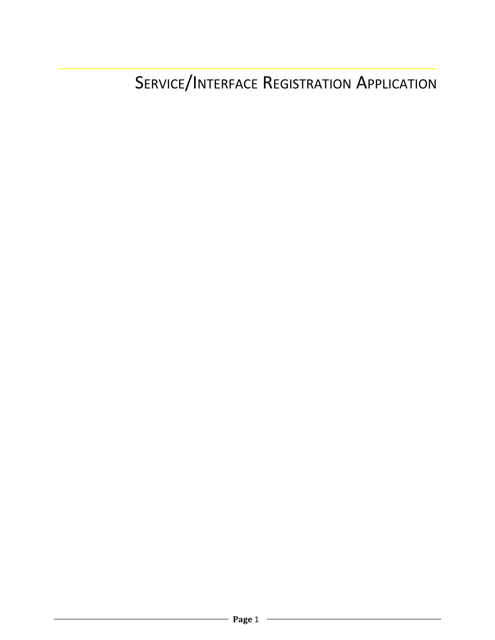 Service/Interface Registration Application