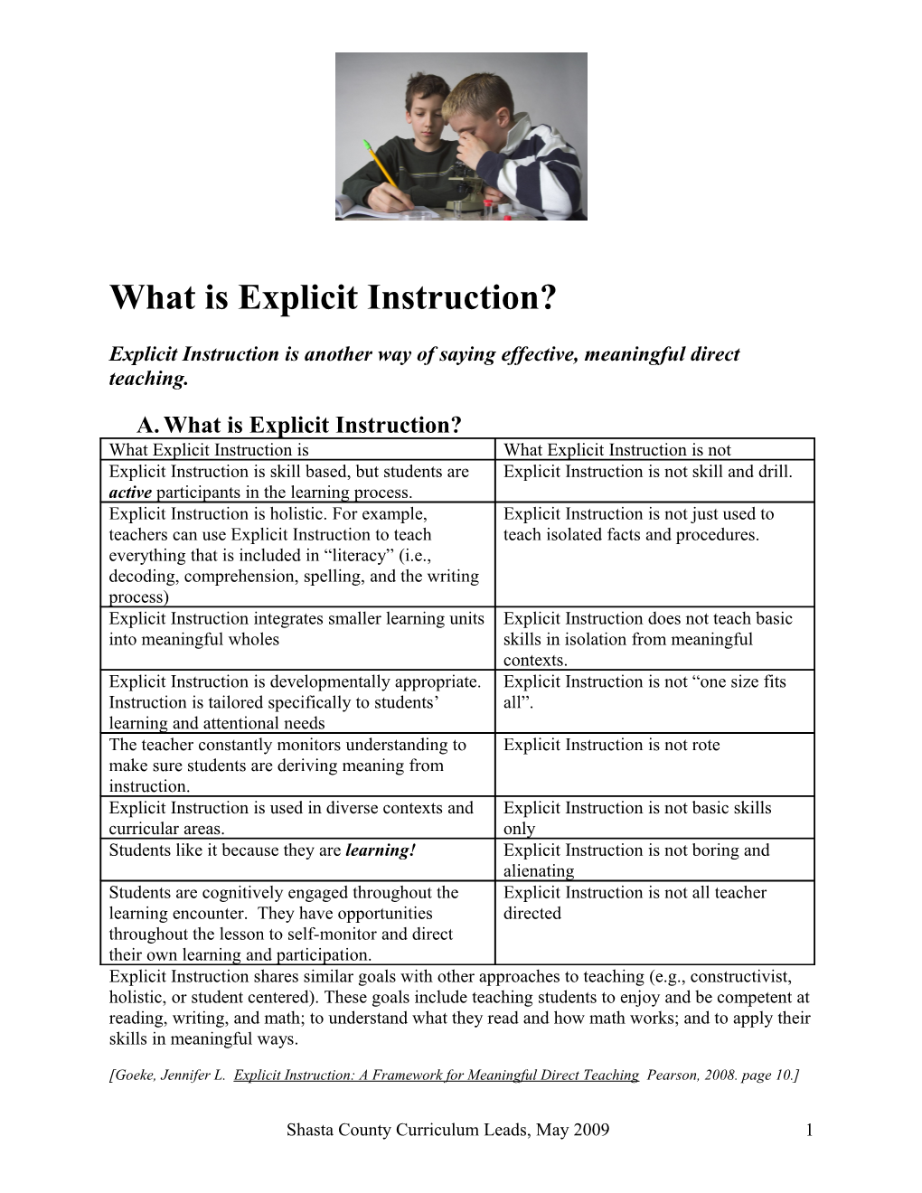 What Is Direct/Explicit Instruction?