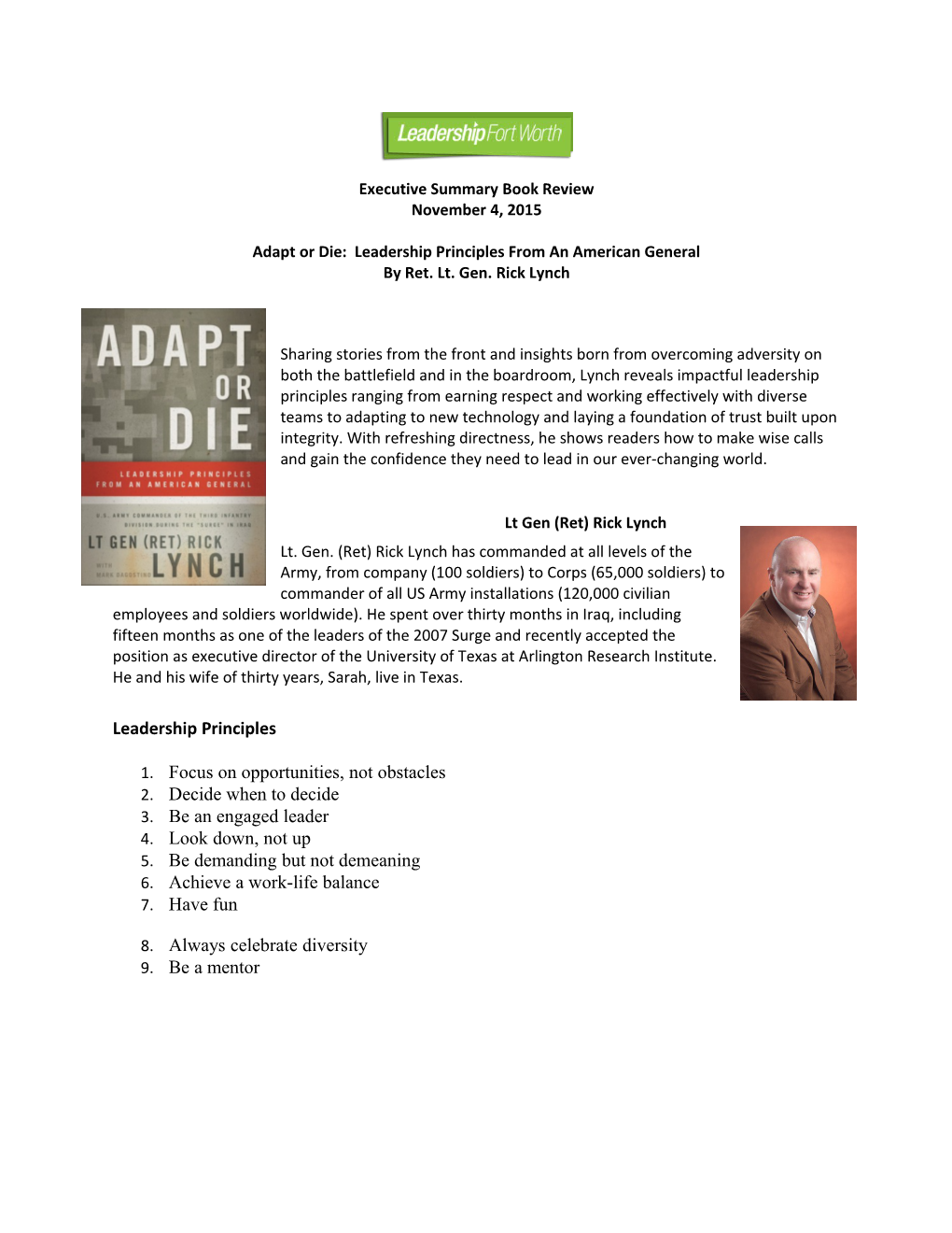 Adapt Or Die: Leadership Principles from an American General