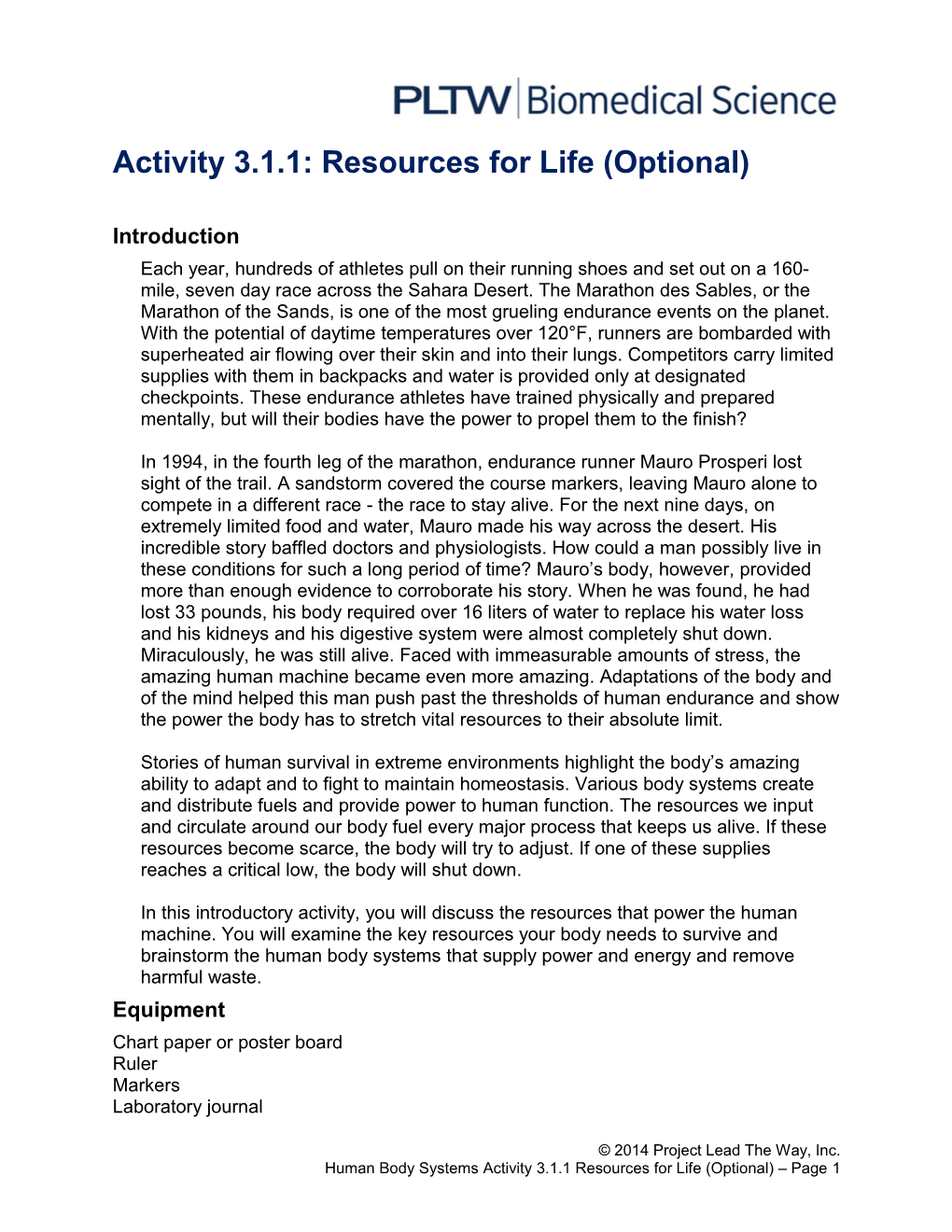 Activity 3.1.1: Resources for Life (Optional)